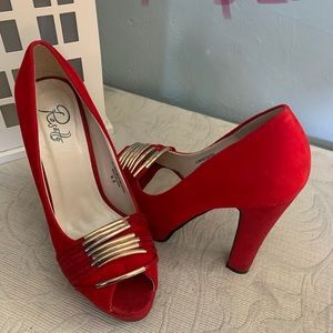 Beautiful red valentine shoes